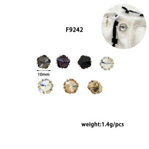 กระดุมเพชรแวววาว ฝังเพชรเทียม สำหรับตกแต่งเสื้อผ้า button 10mm F9242