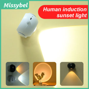 Con người cảm biến cơ thể thể thao ánh sáng không dây hoàng hôn đèn ngủ LED có thể sạc qua USB chuyển động PIR đèn cảm biến 3 màu không dây hoàng hôn môi trường ánh sáng đèn phòng ngủ