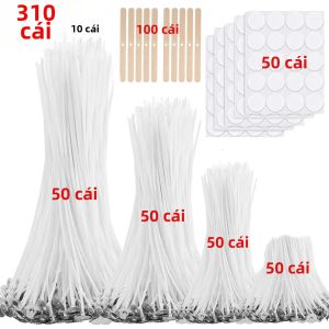 Bộ 310 Chiếc Bấc Nến Với 10 Giá Đỡ Bấc Và 100 Nhãn Dán - Nhiều Kích Cỡ 1in/3.5in/6in/8in Phong Cách Hiện Đại Để Trang Trí Nhà Cửa