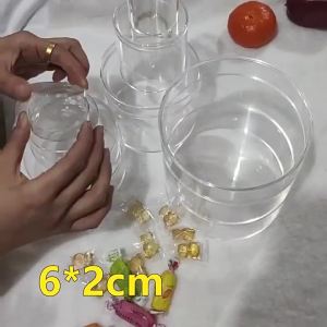 RCTLB 1Pc Acrylic Candy Box Transparent Plastic Round Cake Dessert Box Chocolate Wedding Party Favor Packaging Storage Containers