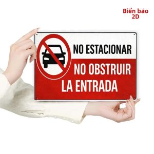 CIFbuy | 1PC 2D Flat No Parking Acrylic Sign Chất Liệu Kim Loại Ngăn Chặn Sự Tắc Nghẽn Khi Vào Ra Giao Lộ Nhà Để Xe - Không An Toàn Khi Rửa Bằng Máy Rửa Chén