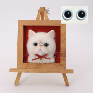 Handmade Felt Stamping Joy Cat Eyes DIY Animal Glass Half Ball Fake Eyes Simulation Blue Green Color Wool Felt Toys Accessories