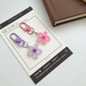 OFM-C1401 Gantungan Kunci Bunga Kamboja Bali / Keychain Mini Bagcharm Hiasan Tas HP Flower Cute