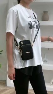 PRETEN Women 3 Layer Wallet Outdoors With Headphone Plug Phone Crossbody Bags Cell Phone Pouch Shoulder Bag Coin Purse