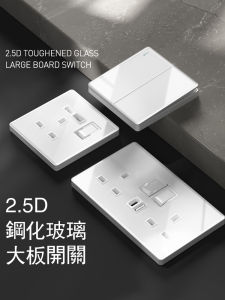 Ổ Cắm Điện Ba Lỗ Kiểu Anh 13A Chân Vuông USB Sạc Nhanh Type-C Ổ Cắm Điện Đèn Thủy Tinh Bảng Điều Khiển Điện