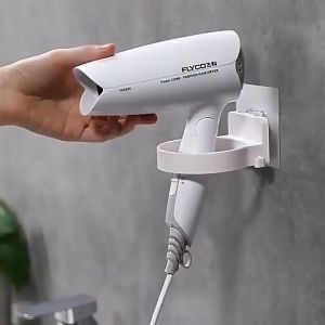 [SG SELLER]No Drilling Durable Bathroom Shelves Stand Organizer Storage Rack Hairdryer Holder Wall Shelf Hanger