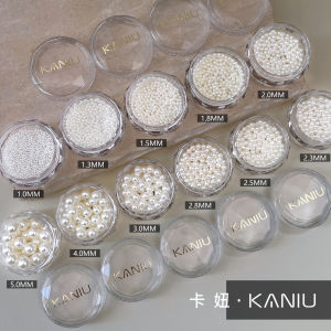 Kaniu 1 Box Of 3D Round High Gloss Imitation Pearl Nail Jewelry 1-6mm Mixed Size Non Fading Luxury Nail Jewelry Art Decoration
