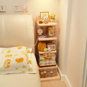 Invisible Floor Standing Bookshelf Bedroom Side Cabinet Narrow Gap Home Use Low Bookcase Storage Cabinet Eco Board Material