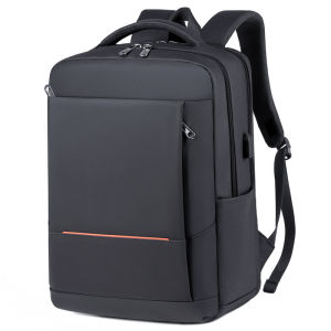 Large Capacity Mens Laptop Bag Cool Li Meng Oxford Spinning Double Root Zipper Business Casual Travel Backpack with Polyester Lining