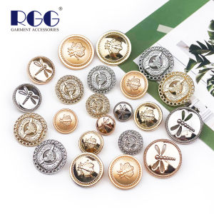 Fashionable Metal Button Insect Series Small Bee Dragonfly Eagle round Simple Womens Top Open Cardigan Coat Button