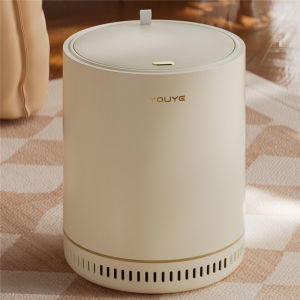 Family Bathroom Trash Can Automatic Absorption Cover Household Cleaning Tools Bedroom Living Room round Shape Plastic Body