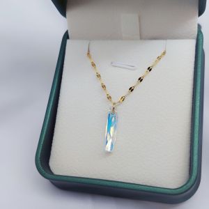 Kalung Titanium Liontin Swarovski Column Pendant Minimalist Xpid