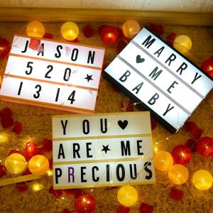 New Year Gift DIY Led Lightbox Led Box Alphabet Light Message Box DIY Light Box Letters Cinematic LED Message Board Children Couple Valentines Day Birthday Gift