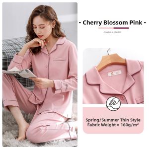 JIALEFEN | Cotton Long Sleeve Plus Size Sleepwear Set