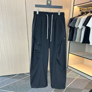 Quần Dài Thường Ngày Mùa Hè Mỏng Cho Nam Quần Dài Ống Đứng Rộng Rãi Nhiều Túi Quần Dài Nylon Thoáng Khí Thoải Mái