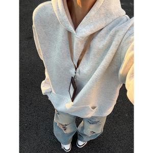 สีดำ หนักแน่น ทนทาน เสื้อฮู้ด สำหรับผู้ชาย ฤดูใบไม้ผลิ ฤดูใบไม้ร่วง 520 กรัม สไตล์อเมริกันไฮสตรีท ใส่ซ้อนกันได้ เสื้อแจ็คเก็ต สวมใส่สบาย ผ้าฝ้าย โพลีเอสเตอร์