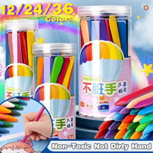 12/24/36 Colors Plastic Crayons Kids Non-Toxic Not Dirty Hand Multicolor Washable Crayons