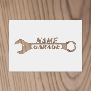 1PC A4 (11.7×8.3inch) Garage Wrench Lettering Stencil DIY Custom Name Template for Wall Art Wood Crafts Sign Making