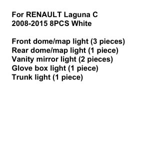 For RENAULT Laguna 2 3 Laguna Coupe 2001 2003 2005 2008 2009 2010 2013 2015 Car Interior Light LED Kit White Canbus