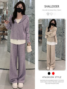 Shalldoer | Relaxed Fit Hoodie and Wide Leg Pants Set for Women Autumn 2025 New Arrival
