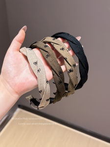 Korean Style Braided Butterfly Knot Hairband Womens New 2025 Pressed Hair Headband High Forehead Early Autumn Hair Clip Headwear