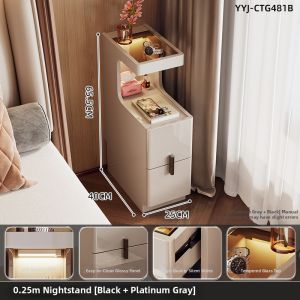 ZUNTONGGE | Mini Bedside Table Bedroom Storage Organizer Light Sensing