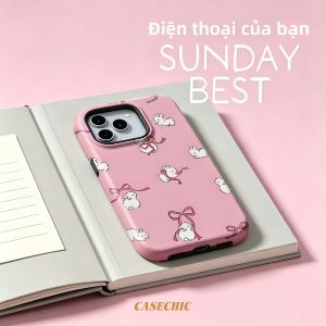 Potdemiel | Ốp Điện Thoại iPhone 17/16/15/14 Plus 13 Pro Max Chống Sốc Họa Tiết Hoa Xoắn Ốc Hồng Đen Chất Liệu PC Cứng - Vỏ Bảo Vệ Kép Từ Tính Chống Xước