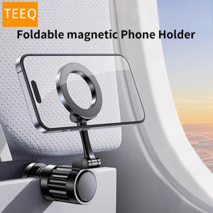 Magnetic Airplane Phone Holder Mount for Magsafe Travel Essential Accessory Foldable Handsfree Phone Stand for iPhone 16 15 14