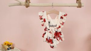 【COD&Local Ship】Newborn Girls Bodysuit with Headband Summer Clothes Outfit for Baby girls