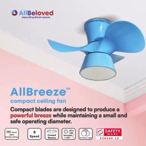 Compact Ceiling Fan with Light - ABF 22" / 32”