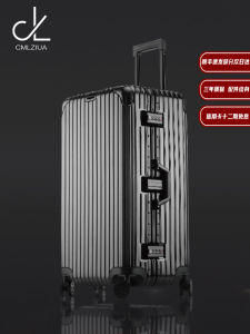 Large Capacity Aluminum Frame Luggage Suitcase Durable Travel Bag 34 Inches for International Travel Hardwearing Carryon