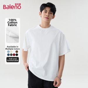 BALENO | Cotton Solid Color Short Sleeve T-Shirt