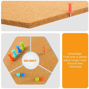 Hexagon Cork Board For Pinning Message To-Do List Self-Adhesive Wall Drawing Office Home Background