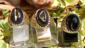 Cincin Batu AkikYaman Wulung Hitam Motif Combong Size Kantoran