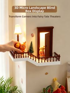 ARTPIONEER | Wall Mounted No Drill Corner Display Shelf for Blind Boxes Figures Glow-in-dark