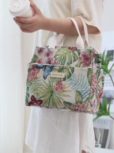 Chinese-Style Floral Meal Prep Lunch Bag Insulated Bento Carrier Large-Capacity Tote RH2559/RH2560