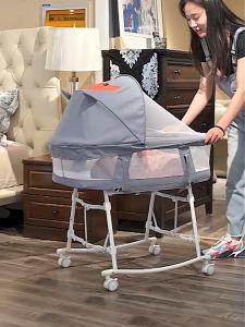 3 in 1 baby Crib portable cradle cart katil bayi rocker bed newborn sleeping basket  buaian Soft Mattress 2 in 1 baby bed