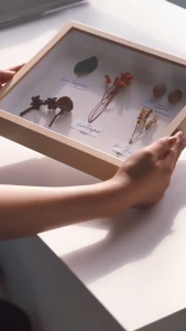 กรอบรูป กรอบรูปทรงลึก สำหรับใส่ดอกไม้แห้ง แบบกลวง วางได้แนวตั้ง/นอน มีรูแขวน DIY มินิมอล ราคา/ชิ้น ในไทย