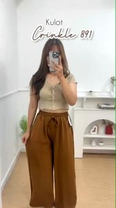 Celana Kulot Cringkel Jumbo Tali Serut Bahan Cringkel Halus & Adem Pinggang Bisa Melar Terlaris