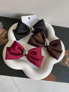 Rhinestone Fancy Satin Bows Barrettes 8cm Spring Clip Loose Clip Headdress South Korea Exquisite Hair Clip Top Clip