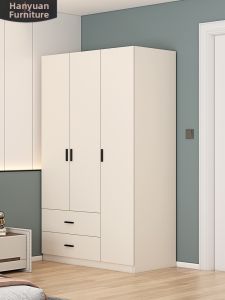 HANYUAN | French Cream Style Multi-functional Wardrobe Small Space