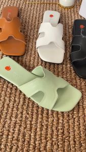 Peach Luna Sandal Wanita selop - Sandal Wanita Teplek Square