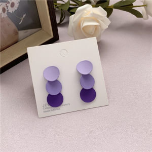 S925 Silver Needle 2023 Fashionable Purple Round Bead Earrings Long Korean-style Super Fairy Earrings for Women