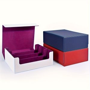 Trading Card Storage Box Can Hold 1800+ Single Decks Magnetic Closure PU Leather Card Box Fits for TCG Yugioh Cards