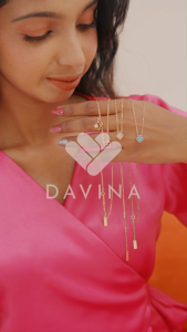 DAVINA Ladies Birthstone Necklace Rose Gold Color Sterling Silver 925 - kalung Clover Garnet Color