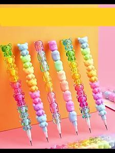 2pcs/Set Cute Bear Non Sharpening Mechanical Pencil Student Writing Pen School Office Supplies Pencil Stationery Gifts