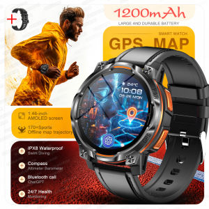 GUHUAVMI | Đồng Hồ Thông Minh GPS Mới Dành Cho Nam Pin 1200mAh Chống Nước IPX8 170+ Chế Độ Thể Thao La Bàn Đồng Hồ Mạo Hiểm Ngoài Trời Với Bản Đồ Ngoại Tuyến.