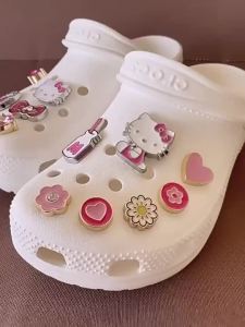 Metal cross jibbitz charm Shoe Buckle cross Accessories Shoes Flower metal Pink Heart Flower Red Lip Alloy Shoes Accessories