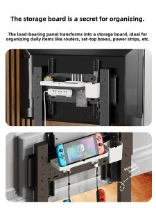BESSGROUP | Mobile TV Stand With Wheels and Perforated Board