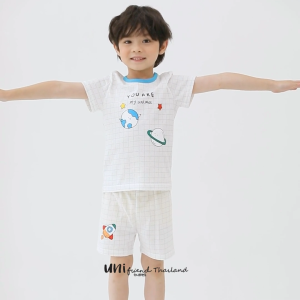 ชุดเสื้อแขนสั้นและกางเกงขาสั้น 25ss Slub Cotton Universe